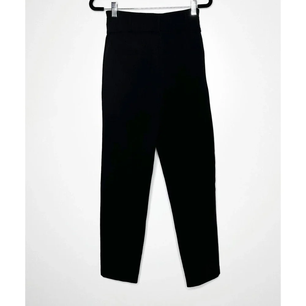 NWOT Halogen High Waist Belted Tie Ankle Trouser Pants Women's Black Size 2 - Picture 4 of 7